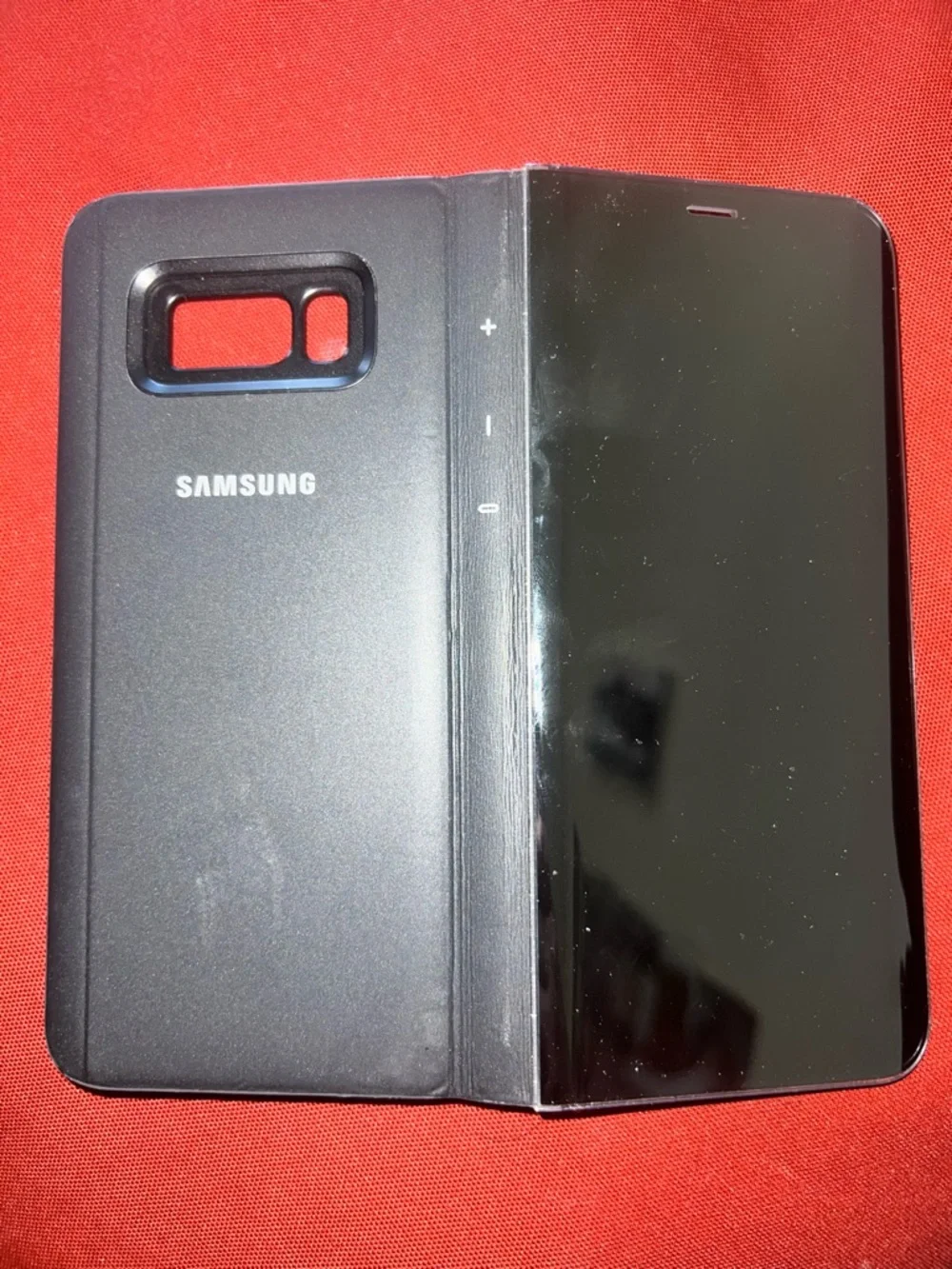 Samsung Black Mirror Flip Cover Case with Camera Cutout